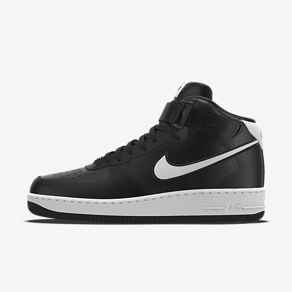 Black mid top air force 1 on sale